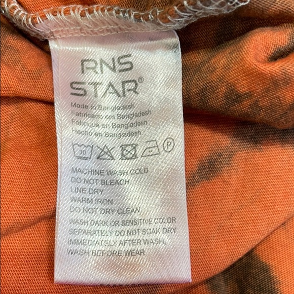 Black Orange Tye Dye T-Shirt - Picture 13 of 13